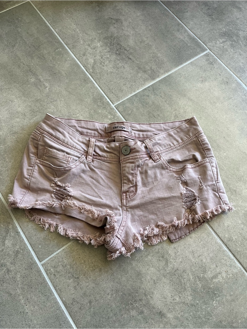Refuge Blush Pink Distressed Denim Summer Shorts Great Condition
